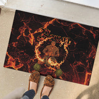 Samoa Siva Afi Dance Fireknife Rubber Doormat Polynesian Heritage Fire Dance