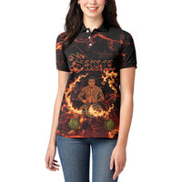 Samoa Siva Afi Dance Fireknife Women Polo Shirt Polynesian Heritage Fire Dance
