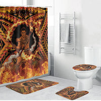 Samoa Siva Afi Dance Fireknife Bathroom Set Samoan Tribal Motif Dancing in the Fire