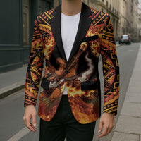 Samoa Siva Afi Dance Fireknife Blazer Samoan Tribal Motif Dancing in the Fire