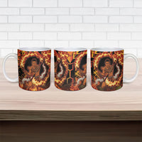 Samoa Siva Afi Dance Fireknife Ceramic Mug Samoan Tribal Motif Dancing in the Fire