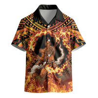 Samoa Siva Afi Dance Fireknife Kid Hawaiian Shirt Samoan Tribal Motif Dancing in the Fire