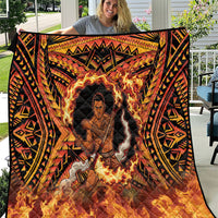 Samoa Siva Afi Dance Fireknife Quilt Samoan Tribal Motif Dancing in the Fire