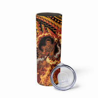 Samoa Siva Afi Dance Fireknife Skinny Tumbler Samoan Tribal Motif Dancing in the Fire