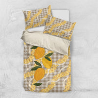 Maku'e Hawaiian Mango Palaka Bedding Set Aloha Hibiscus Pikake Lei