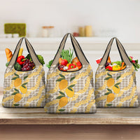 Maku'e Hawaiian Mango Palaka Grocery Bag Aloha Hibiscus Pikake Lei