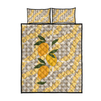 Maku'e Hawaiian Mango Palaka Quilt Bed Set Aloha Hibiscus Pikake Lei