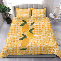Alani Hawaiian Mango Palaka Bedding Set Aloha Hibiscus Pikake Lei