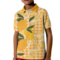 Alani Hawaiian Mango Palaka Kid Polo Shirt Aloha Hibiscus Pikake Lei