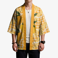 Alani Hawaiian Mango Palaka Kimono Aloha Hibiscus Pikake Lei