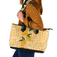 Alani Hawaiian Mango Palaka Leather Tote Bag Aloha Hibiscus Pikake Lei
