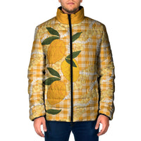 Alani Hawaiian Mango Palaka Padded Jacket Aloha Hibiscus Pikake Lei