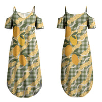 Uliuli Ahiahia Hawaiian Mango Palaka Couples Matching Summer Maxi Dress and Long Sleeve Button Shirt Aloha Hibiscus Pikake Lei