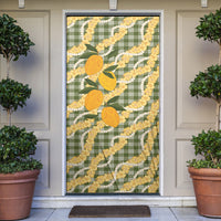 Uliuli Ahiahia Hawaiian Mango Palaka Door Cover Aloha Hibiscus Pikake Lei