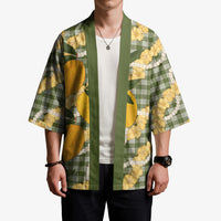 Uliuli Ahiahia Hawaiian Mango Palaka Kimono Aloha Hibiscus Pikake Lei