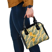 Uliuli Ahiahia Hawaiian Mango Palaka Shoulder Handbag Aloha Hibiscus Pikake Lei
