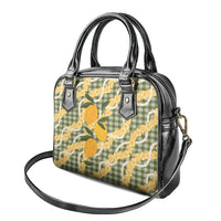 Uliuli Ahiahia Hawaiian Mango Palaka Shoulder Handbag Aloha Hibiscus Pikake Lei