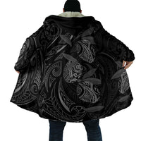 Hawaiian Mango Tribal Tattoo Cloak Black White Pacific Traditional Pattern