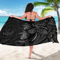 Hawaiian Mango Tribal Tattoo Sarong Black White Pacific Traditional Pattern