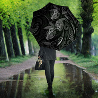 Hawaiian Mango Tribal Tattoo Umbrella Black White Pacific Traditional Pattern