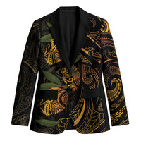 Hawaiian Mango Tribal Tattoo Blazer Gold Pacific Traditional Pattern