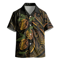 Hawaiian Mango Tribal Tattoo Kid Hawaiian Shirt Gold Pacific Traditional Pattern
