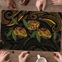 Hawaiian Mango Tribal Tattoo Puzzle Gold Pacific Traditional Pattern