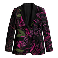 Hawaiian Mango Tribal Tattoo Blazer Pink Pacific Traditional Pattern