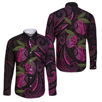Hawaiian Mango Tribal Tattoo Family Matching Tank Maxi Dress and Hawaiian Shirt Pink Pacific Traditional Pattern