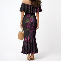 Hawaiian Mango Tribal Tattoo Mermaid Dress Pink Pacific Traditional Pattern