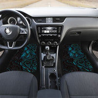 Hawaiian Mango Tribal Tattoo Car Mats Teal Pacific Traditional Pattern