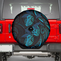 Hawaiian Mango Tribal Tattoo Spare Tire Cover Teal Pacific Traditional Pattern