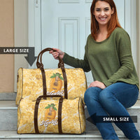 Hawaiian Mango Ukulele Travel Bag Retro Yellow Hibiscus Pikake Lei