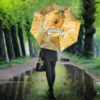 Hawaiian Mango Ukulele Umbrella Retro Yellow Hibiscus Pikake Lei