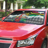 Personalised Vanuatu Joyeux Noel Auto Sun Shade Proud To Be a Ni-Van Sand Drawing Art LT9 - Polynesian Pride