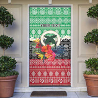 Personalised Vanuatu Joyeux Noel Door Cover Proud To Be a Ni-Van Sand Drawing Art LT9 Red - Polynesian Pride