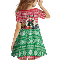 Personalised Vanuatu Joyeux Noel Family Matching Off Shoulder Short Dress and Hawaiian Shirt Proud To Be a Ni-Van Sand Drawing Art - Polynesian Pride