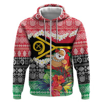 Personalised Vanuatu Joyeux Noel Hoodie Proud To Be a Ni-Van Sand Drawing Art - Polynesian Pride