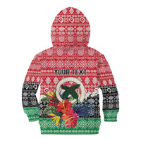 Personalised Vanuatu Joyeux Noel Kid Hoodie Proud To Be a Ni-Van Sand Drawing Art - Polynesian Pride