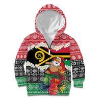 Personalised Vanuatu Joyeux Noel Kid Hoodie Proud To Be a Ni-Van Sand Drawing Art - Polynesian Pride