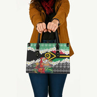 Personalised Vanuatu Joyeux Noel Leather Bag Proud To Be a Ni-Van Sand Drawing Art LT9 - Polynesian Pride