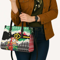 Personalised Vanuatu Joyeux Noel Leather Bag Proud To Be a Ni-Van Sand Drawing Art LT9 - Polynesian Pride