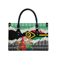 Personalised Vanuatu Joyeux Noel Leather Bag Proud To Be a Ni-Van Sand Drawing Art LT9 - Polynesian Pride