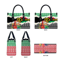 Personalised Vanuatu Joyeux Noel Leather Bag Proud To Be a Ni-Van Sand Drawing Art LT9 - Polynesian Pride