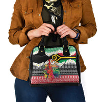 Personalised Vanuatu Joyeux Noel Shoulder Handbag Proud To Be a Ni-Van Sand Drawing Art - Polynesian Pride