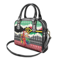 Personalised Vanuatu Joyeux Noel Shoulder Handbag Proud To Be a Ni-Van Sand Drawing Art - Polynesian Pride