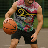 Personalised Vanuatu Joyeux Noel Sleeveless Hoodie Proud To Be a Ni-Van Sand Drawing Art LT9 - Polynesian Pride