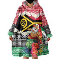 Personalised Vanuatu Joyeux Noel Wearable Blanket Hoodie Proud To Be a Ni-Van Sand Drawing Art - Polynesian Pride