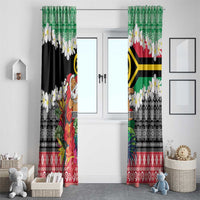 Personalised Vanuatu Joyeux Noel Window Curtain Proud To Be a Ni-Van Sand Drawing Art - Polynesian Pride