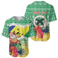 Personalised Malampa Joyeux Noel Baseball Jersey Proud To Be a Ni-Van Sand Drawing Art - Polynesian Pride